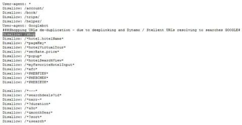Robots.txt settings for search engine spiders