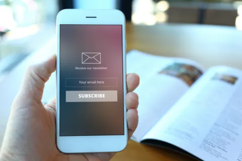 Email newsletter for a website