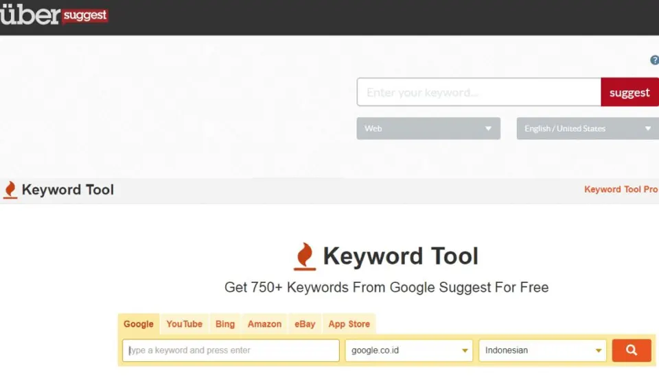 Ubersuggest keyword suggestions